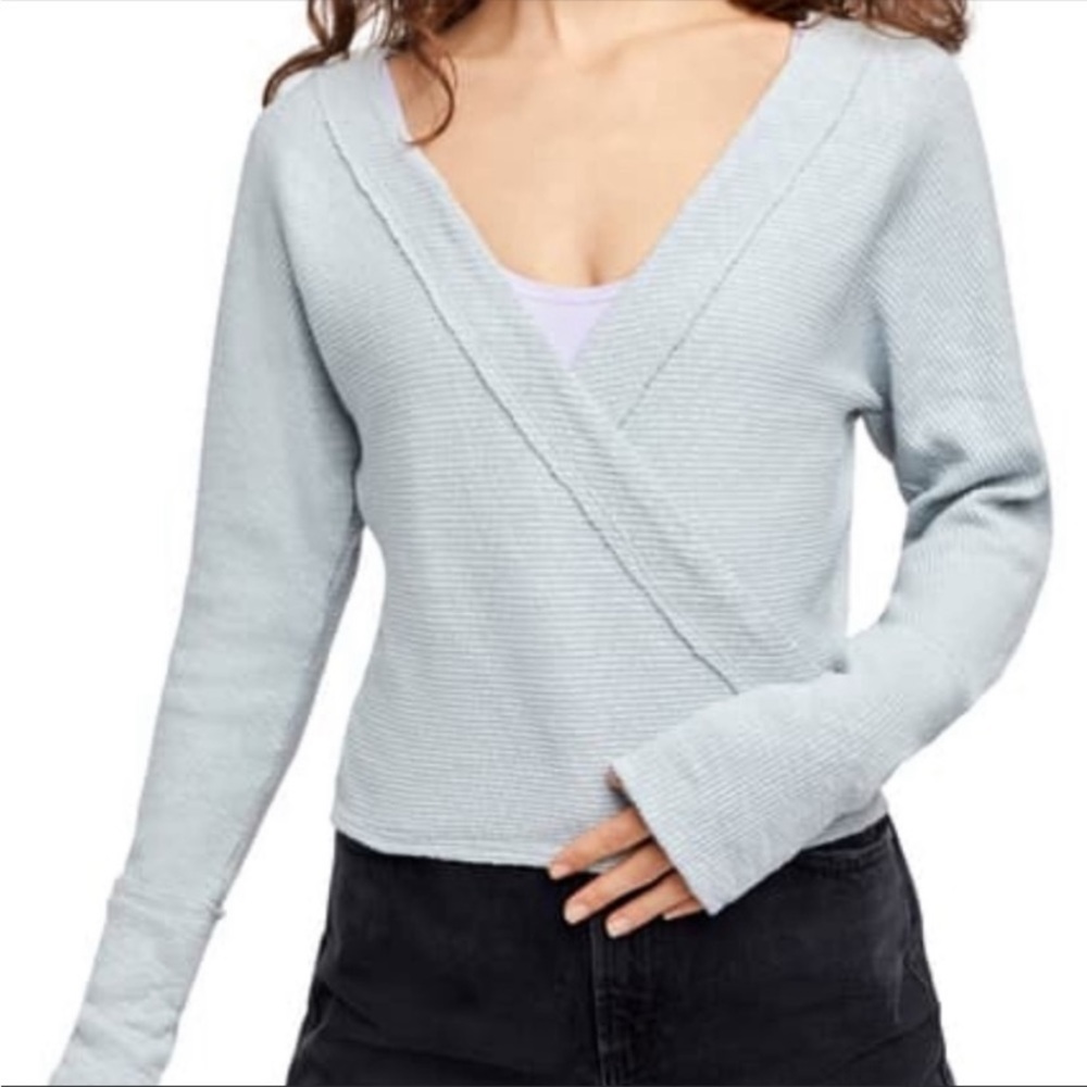 Blue Free people wrap top